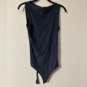Abercrombie & Fitch Black Sleeveless Bodysuit with Boatneck Detail